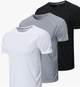 Hombres 3 Piece Fitness Sports Shirt Quick Dry